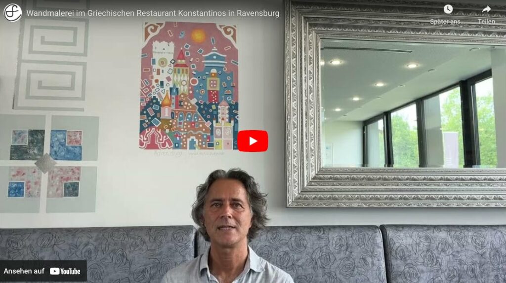 YouTube-Video: Wandmalerei im Restaurant Konstantinos in Ravensburg