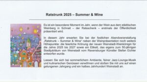Einladung - Ratstrunk 2025 - Summer & Wine