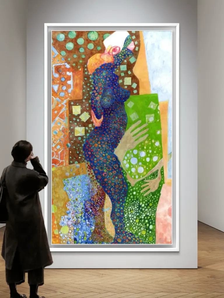 Gerahmter Kunstdruck in einer Galerie